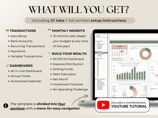 Ultimate Annual Budget Spreadsheet Excel Google Sheets Budget Template Monthly Budget Tracker Financial Planner Bill Tracker Debt Tracker - Image 7