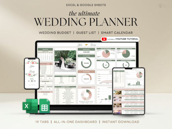 The Ultimate Wedding Planner – Compatible with Google Sheets & Excel