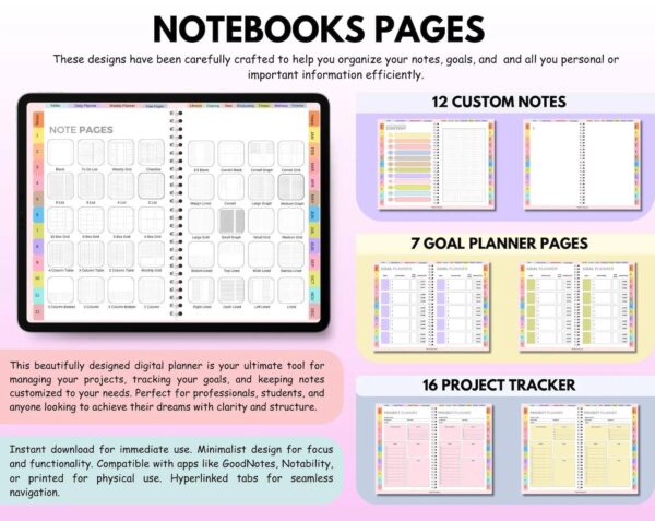 All-in-One Digital Planner 2025, 2026, 2027 – Hyperlinked & Customizable - Image 2